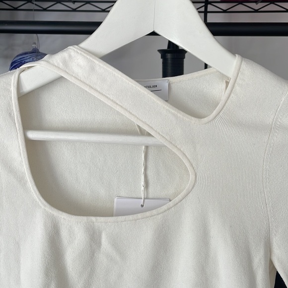 & Other Stories Cut Out Knit Top White Small - Picture 3 of 6